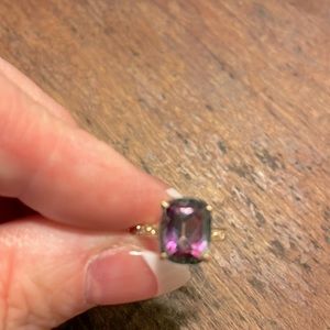 Mystic topaz and diamond chip accent set in solid 10 carat gold.